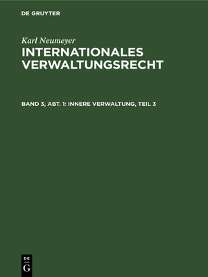 cover image of Innere Verwaltung, Teil 3